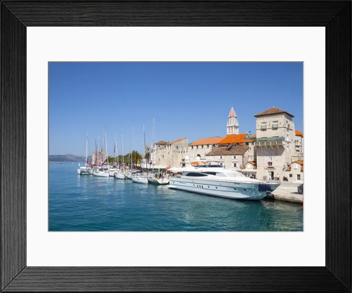Framed Print : Trogirs historic Stari Grad (Old Town) defensive walls and harbour, Trogir, Dalmatia, Croatia, Europe Framed Print : Trogirs historic Stari Grad (Old Town) defensive walls and harbour, Trogir, Dalmatia, Croatia, Europe