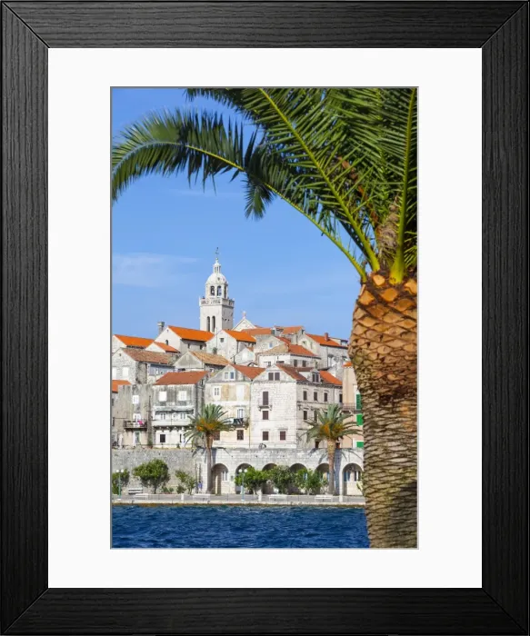 Framed Print : Picturesque Old Town Korcula and harbour, Korcula, Dalmatia, Croatia, Europe Framed Print : Picturesque Old Town Korcula and harbour, Korcula, Dalmatia, Croatia, Europe
