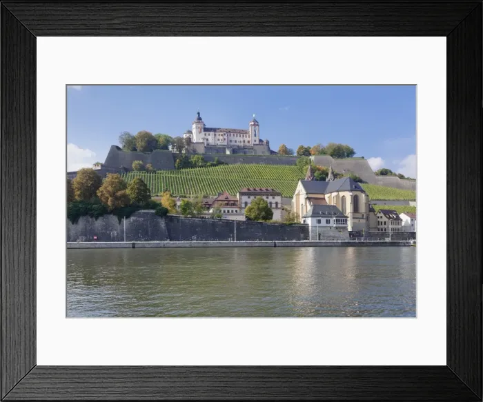 Framed Print : View over Main River to Marienberg Fortress and Church of St. Burkard, Wurzburg, Franconia, Bavaria, Germany, Europe Framed Print : View over Main River to Marienberg Fortress and Church of St. Burkard, Wurzburg, Franconia, Bavaria, Germany, Europe