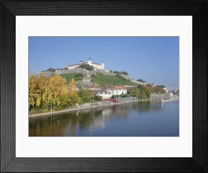 Framed Print : View over the Main River to Marienberg Fortress in autumn, Wuerzburg, Franconia, Bavaria, Germany, Europe Framed Print : View over the Main River to Marienberg Fortress in autumn, Wuerzburg, Franconia, Bavaria, Germany, Europe