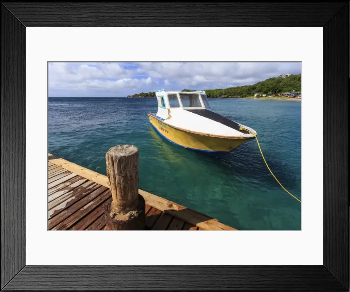 Framed Print : Small boat and jetty, Saline Bay, Mayreau, Grenadines of St. Vincent, Windward Islands, West Indies, Caribbean, Central America Framed Print : Small boat and jetty, Saline Bay, Mayreau, Grenadines of St. Vincent, Windward Islands, West Indies, Caribbean, Central America