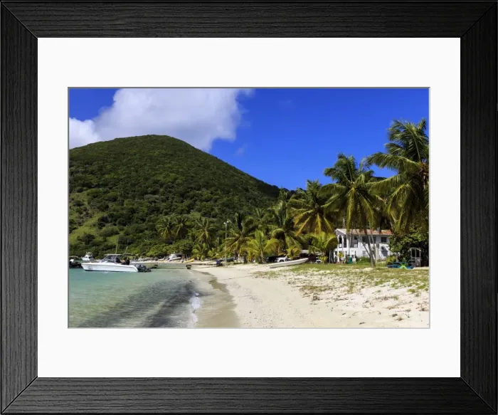 Framed Print : Police station on beach, green hill and palm trees, Great Harbour, Jost Van Dyke, British Virgin Islands, West Indies, Caribbean, Central America Framed Print : Police station on beach, green hill and palm trees, Great Harbour, Jost Van Dyke, British Virgin Islands, West Indies, Caribbean, Central America