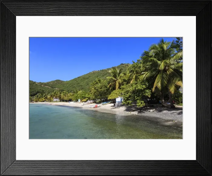 Framed Print : Clear water, beach, boats and palms, Great Harbour, Jost Van Dyke, British Virgin Islands, West Indies, Caribbean, Central America Framed Print : Clear water, beach, boats and palms, Great Harbour, Jost Van Dyke, British Virgin Islands, West Indies, Caribbean, Central America