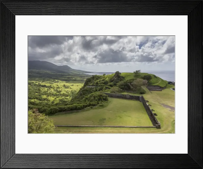 Framed Print : Cannons, ruins and green hills, Brimstone Hill Fortress, UNESCO World Heritage Site, St. Kitts, St. Kitts and Nevis, Caribbean, Central America Framed Print : Cannons, ruins and green hills, Brimstone Hill Fortress, UNESCO World Heritage Site, St. Kitts, St. Kitts and Nevis, Caribbean, Central America