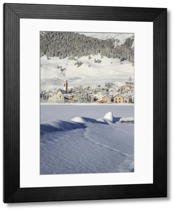 Framed Print : The village of Celerina by Saint Moritz in Engadine, Switzerland, Europe Framed Print : The village of Celerina by Saint Moritz in Engadine, Switzerland, Europe