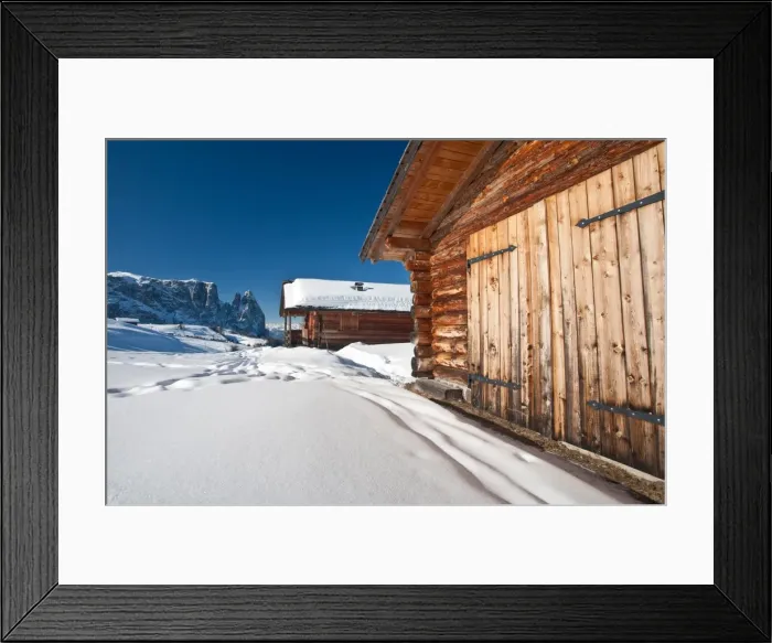 Framed Print : Traditional mountain hut in Seiser Alm, South Tyrol, Dolomites, Italy, Europe Framed Print : Traditional mountain hut in Seiser Alm, South Tyrol, Dolomites, Italy, Europe