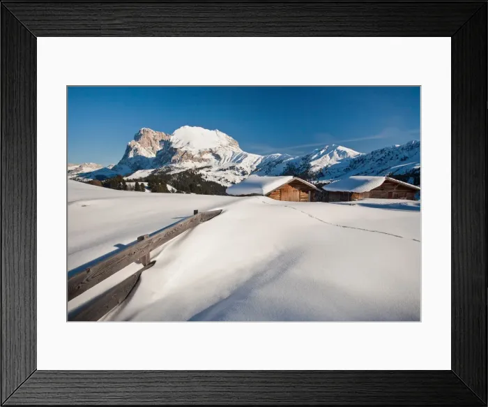 Framed Print : Sleeping huts in Seiser Alm, South Tyrol, Dolomites, Italy, Europe Framed Print : Sleeping huts in Seiser Alm, South Tyrol, Dolomites, Italy, Europe