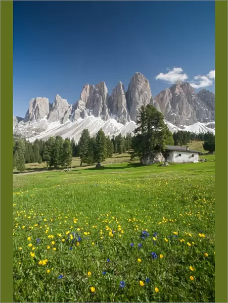 A postcard from the Dolomites, Puez-Odle National Park, South Tyrol, Italy, Europe