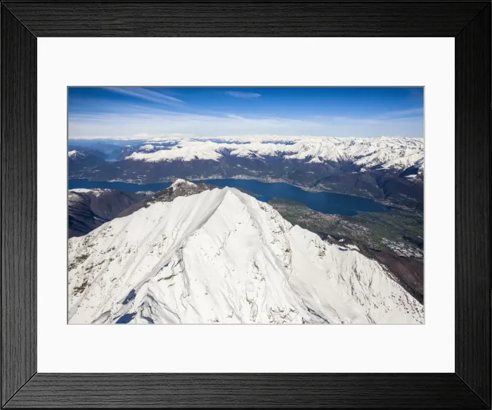 Framed Print : The peak of Mount Legnone coveres in snow and Lake Como and the Monti Lariani in the background, Lombardy, Italy, Europe Framed Print : The peak of Mount Legnone coveres in snow and Lake Como and the Monti Lariani in the background, Lombardy, Italy, Europe