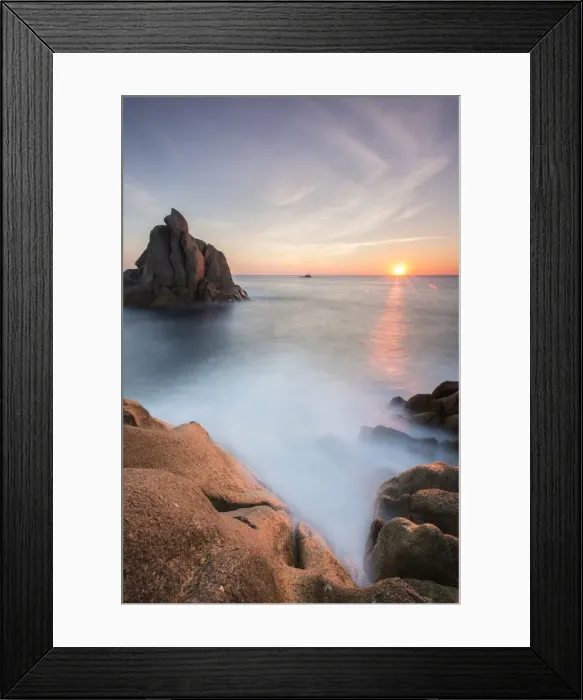 Framed Print : The sun setting behind the rocks of the peninsula of Capo Testa, by Santa Teresa di Gallura, Sardinia, Italy, Mediterranean, Europe Framed Print : The sun setting behind the rocks of the peninsula of Capo Testa, by Santa Teresa di Gallura, Sardinia, Italy, Mediterranean, Europe