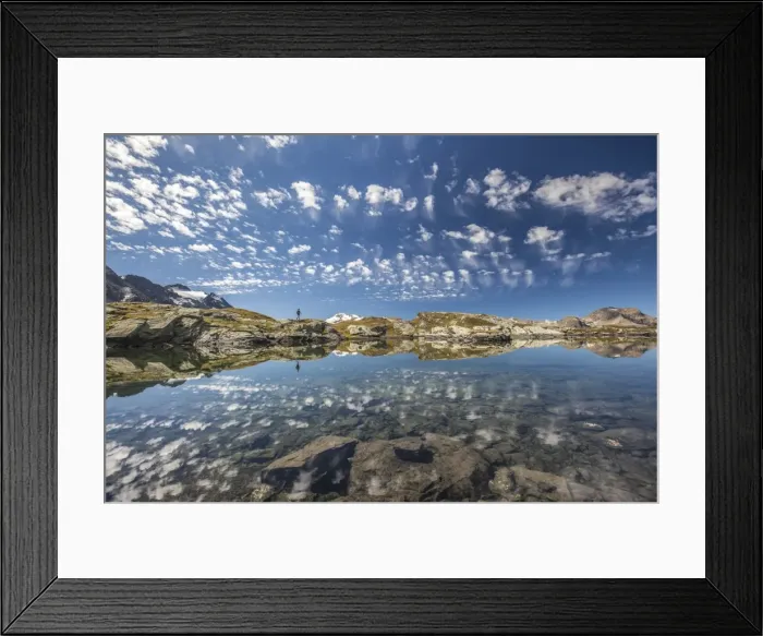 Framed Print : The reflection of the Engadine sky in the the magic of the crystal-clear mountain lakes, Sils, Engadine, Graubunden, Switzerland, Europe Framed Print : The reflection of the Engadine sky in the the magic of the crystal-clear mountain lakes, Sils, Engadine, Graubunden, Switzerland, Europe