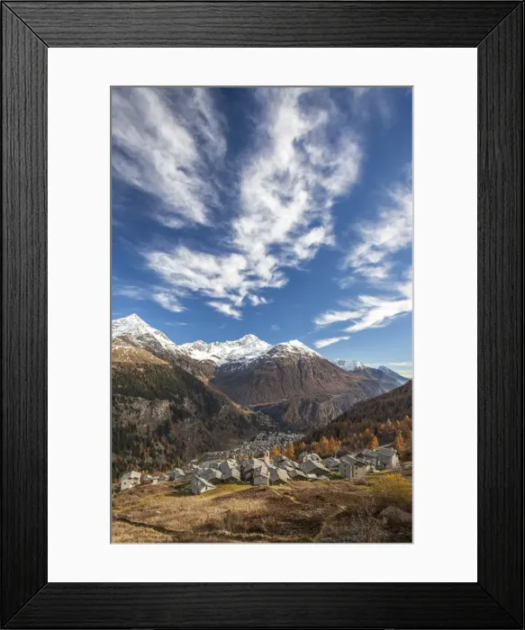 Framed Print : The picturesque villages of Starleggia and San Sisto in the Spluga Valley, Valchiavenna, Lombardy, Italy, Europe