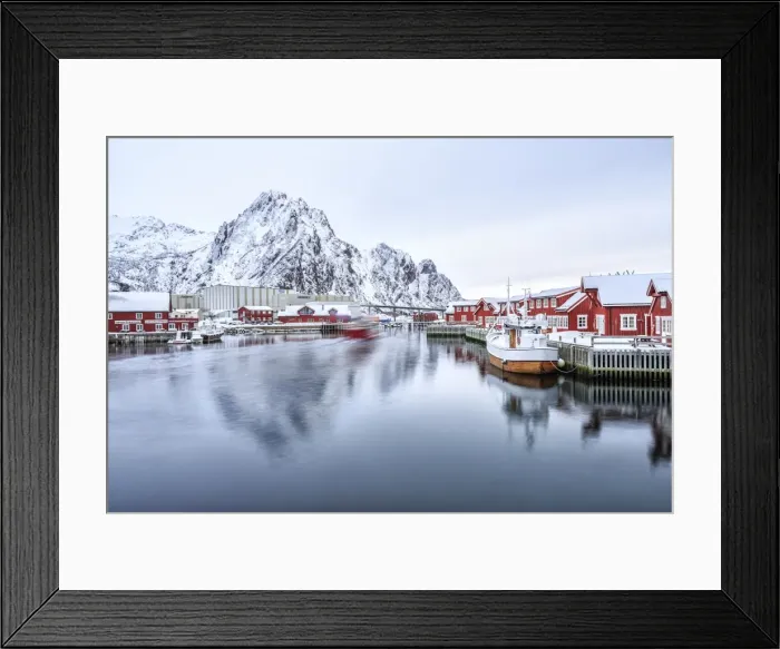 Framed Print : Port of Svolvaer with its dark red houses on stilts typical of each port in the Lofoten Islands, Arctic, Norway, Scandinavia, Europe Framed Print : Port of Svolvaer with its dark red houses on stilts typical of each port in the Lofoten Islands, Arctic, Norway, Scandinavia, Europe