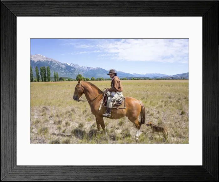 Framed Print : Gaucho on horseback, Patagonia, Argentina, South America