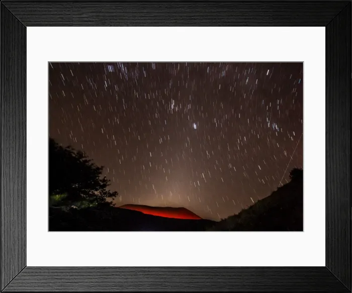 Framed Print : Glowing active volcanic crater of Volcan Telica at night with star trails and shooting star (meteor) on right, Leon, Nicaragua, Central America Framed Print : Glowing active volcanic crater of Volcan Telica at night with star trails and shooting star (meteor) on right, Leon, Nicaragua, Central America
