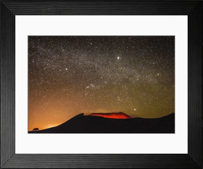 Framed Print : Glowing active volcanic crater of Volcan Telica on a starry night, with the Milky Way, Orion and the Pleiades, Leon, Nicaragua, Central America Framed Print : Glowing active volcanic crater of Volcan Telica on a starry night, with the Milky Way, Orion and the Pleiades, Leon, Nicaragua, Central America