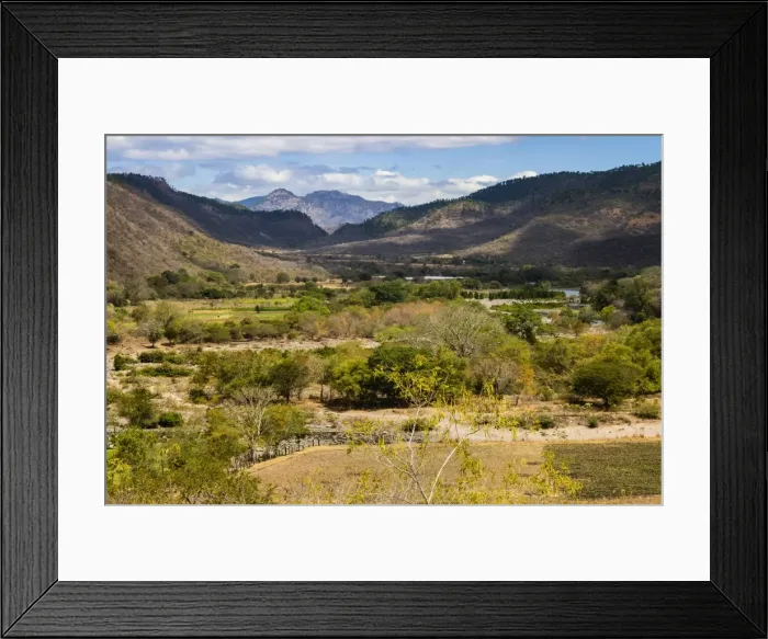 Framed Print : View of the Guayabo Valley where the Coco River opens out below the famous Somoto Canyon, Somoto, Madriz, Nicaragua, Central America Framed Print : View of the Guayabo Valley where the Coco River opens out below the famous Somoto Canyon, Somoto, Madriz, Nicaragua, Central America
