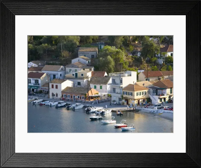 Framed Print : View over the harbour from hillside, Loggos, Paxos, Paxi, Corfu, Ionian Islands, Greek Islands, Greece, Europe Framed Print : View over the harbour from hillside, Loggos, Paxos, Paxi, Corfu, Ionian Islands, Greek Islands, Greece, Europe