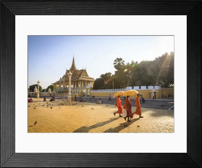 Framed Print : Buddhist monks at a square in front of the Royal Palace, Phnom Penh, Cambodia, Indochina, Southeast Asia, Asia Framed Print : Buddhist monks at a square in front of the Royal Palace, Phnom Penh, Cambodia, Indochina, Southeast Asia, Asia
