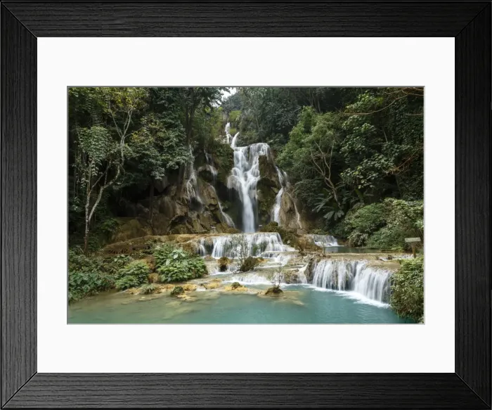 Framed Print : Kuang Si waterfall, Luang Prabang, Laos, Indochina, Southeast Asia, Asia Framed Print : Kuang Si waterfall, Luang Prabang, Laos, Indochina, Southeast Asia, Asia