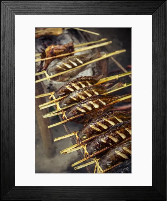 Framed Print : Grilled fish, Luang Prabang, Laos, Indochina, Southeast Asia, Asia Framed Print : Grilled fish, Luang Prabang, Laos, Indochina, Southeast Asia, Asia