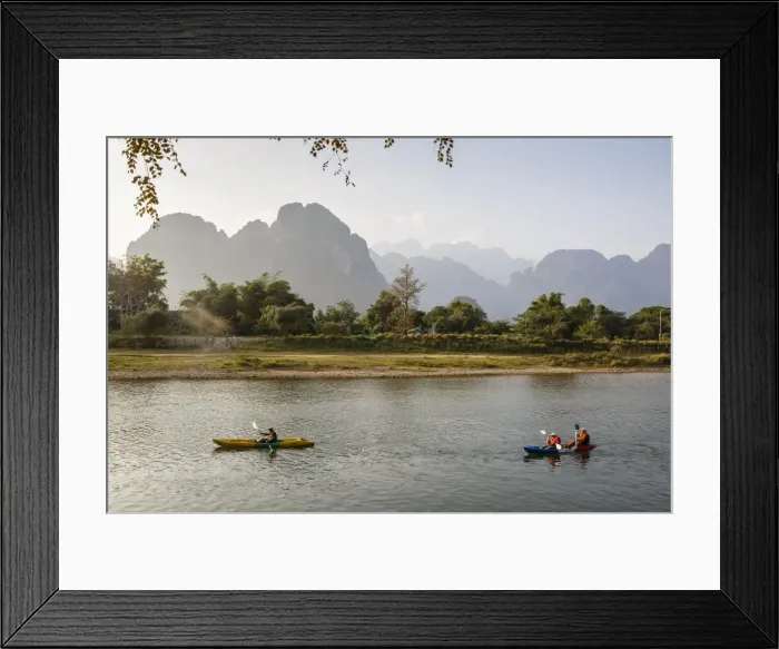 Framed Print : People kayaking on the Nam Song River, Vang Vieng, Laos, Indochina, Southeast Asia, Asia Framed Print : People kayaking on the Nam Song River, Vang Vieng, Laos, Indochina, Southeast Asia, Asia