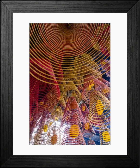 Framed Print : Spiral incense sticks at Ong Temple, Can Tho, Mekong Delta, Vietnam, Indochina, Southeast Asia, Asia