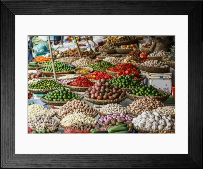 Framed Print : Fruits and vegetables stall at a market in the old quarter, Hanoi, Vietnam, Indochina, Southeast Asia, Asia Framed Print : Fruits and vegetables stall at a market in the old quarter, Hanoi, Vietnam, Indochina, Southeast Asia, Asia