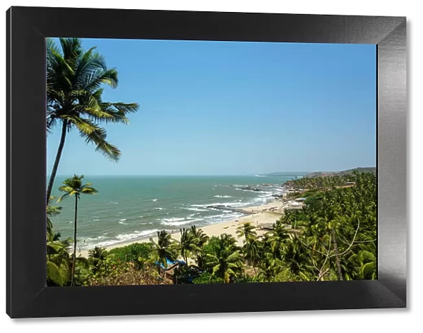View over Vagator Beach, Goa, India, Asia