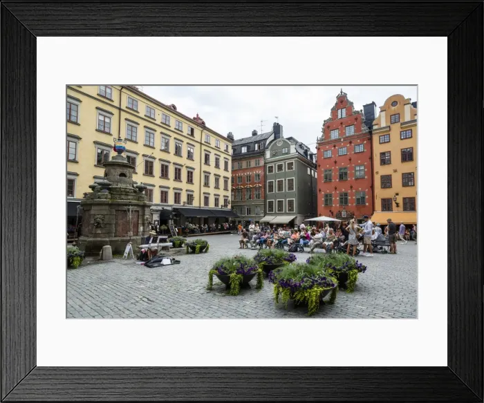 Framed Print : People sitting at Stortorget Square in Gamla Stan, Stockholm, Sweden, Scandinavia, Europe Framed Print : People sitting at Stortorget Square in Gamla Stan, Stockholm, Sweden, Scandinavia, Europe