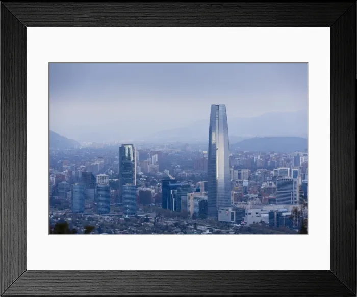 Framed Print : View over the Gran Torre Santiago from Cerro San Cristobal, Santiago, Chile, South America