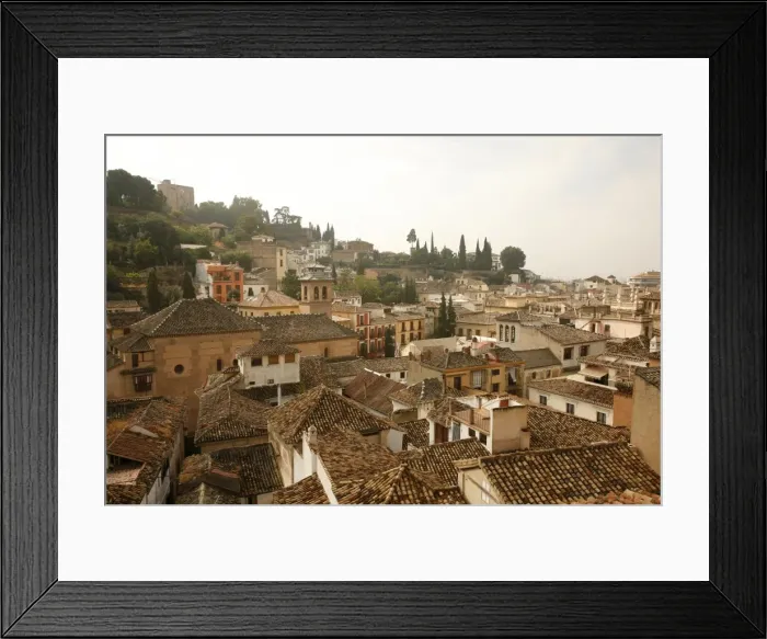 Framed Print : View over the rooftops in the Albayzin, Granada, Andalucia, Spain, Europe