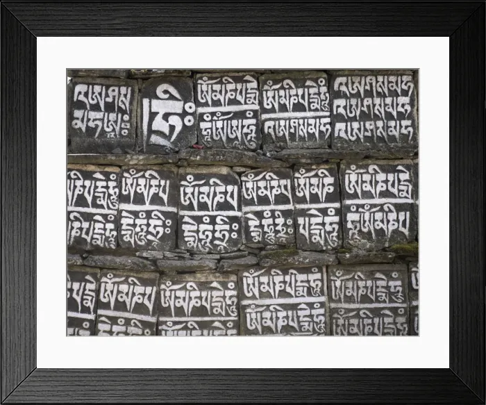 Framed Print : Close up of Mani stones along one of the trekking trails in the Sagarmatha National Park, UNESCO World Heritage Site, Nepal, Asia Framed Print : Close up of Mani stones along one of the trekking trails in the Sagarmatha National Park, UNESCO World Heritage Site, Nepal, Asia