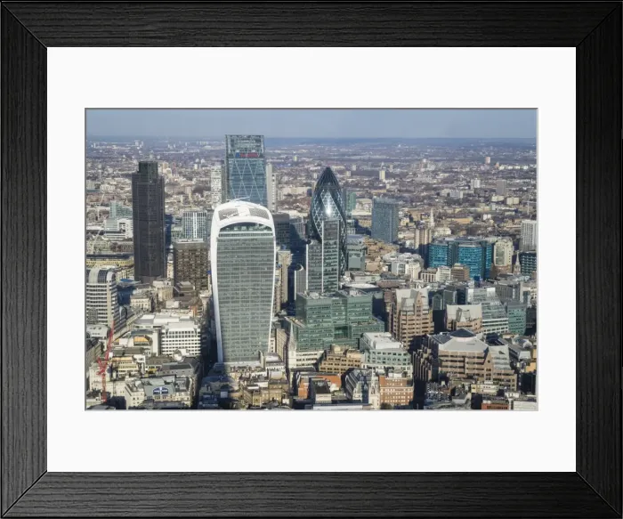 Framed Print : Elevated view of skyscrapers in the City of Londons financial district, London, England, United Kingdom, Europe Framed Print : Elevated view of skyscrapers in the City of Londons financial district, London, England, United Kingdom, Europe