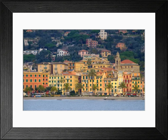 Framed Print : Santa Margherita Ligure seen from the harbour, Genova (Genoa), Liguria, Italy, Europe