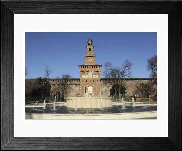 Framed Print : The Torre del Filarete clock tower at the 15th century Sforza Castle (Castello Sforzesco), Milan, Lombardy, Italy, Europe Framed Print : The Torre del Filarete clock tower at the 15th century Sforza Castle (Castello Sforzesco), Milan, Lombardy, Italy, Europe