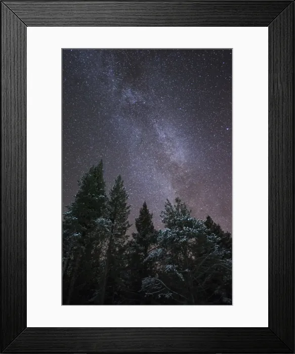Framed Print : The Milky Way rising over a forest near Kiruna in Sweden, Scandinavia, Europe