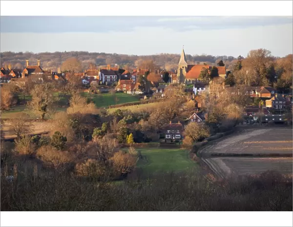 View over village, Burwash, East Sussex, England, United Kingdom, Europe