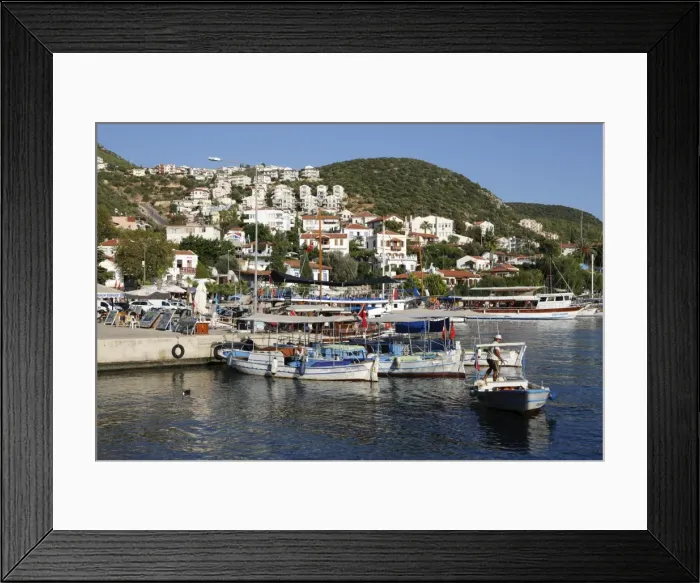 Framed Print : Fishing boats in harbour, Kas, Lycia, Antalya Province, Mediterranean Coast, Southwest Turkey, Turkey, Asia Minor, Eurasia Framed Print : Fishing boats in harbour, Kas, Lycia, Antalya Province, Mediterranean Coast, Southwest Turkey, Turkey, Asia Minor, Eurasia