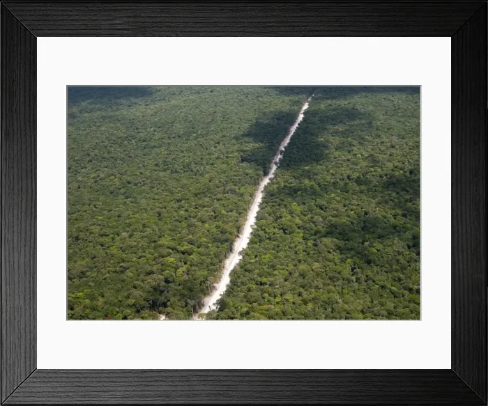 Framed Print : Main highway of Guyana cutting through the rainforest, Guyana, South America Framed Print : Main highway of Guyana cutting through the rainforest, Guyana, South America