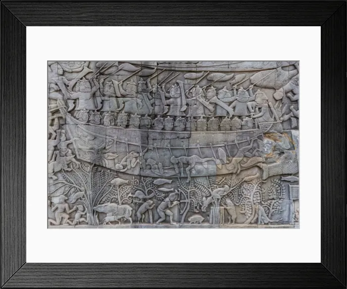 Framed Print : Bas-relief carvings in Prasat Bayon, Angkor Thom, Angkor, UNESCO World Heritage Site, Siem Reap, Cambodia, Indochina, Southeast Asia, Asia Framed Print : Bas-relief carvings in Prasat Bayon, Angkor Thom, Angkor, UNESCO World Heritage Site, Siem Reap, Cambodia, Indochina, Southeast Asia, Asia
