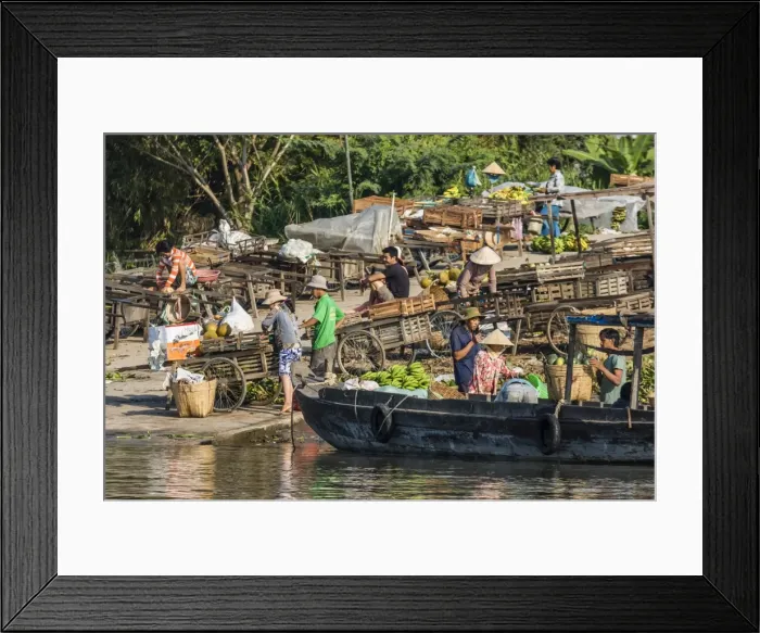 Framed Print : Families at floating market selling produce and wares in Chau Doc, Mekong River Delta, Vietnam, Indochina, Southeast Asia, Asia Framed Print : Families at floating market selling produce and wares in Chau Doc, Mekong River Delta, Vietnam, Indochina, Southeast Asia, Asia