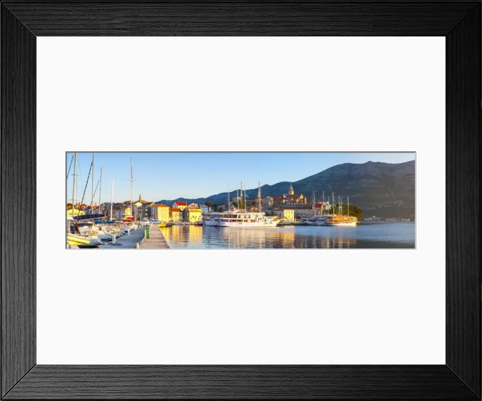 Framed Print : The picturesque coastal village of Korcula illuminated at sunrise, Korcula Town, Korcula, Dalmatia, Croatia, Europe Framed Print : The picturesque coastal village of Korcula illuminated at sunrise, Korcula Town, Korcula, Dalmatia, Croatia, Europe