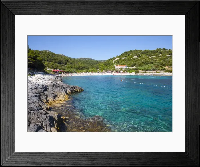 Framed Print : Picturesque beach near Hvar Town, Hvar, Dalmatia, Croatia, Europe Framed Print : Picturesque beach near Hvar Town, Hvar, Dalmatia, Croatia, Europe
