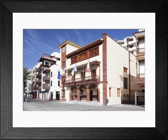 Framed Print : Town Hall at Plaza de las Americas Square, San Sebastian, La Gomera, Canary Islands, Spain, Europe Framed Print : Town Hall at Plaza de las Americas Square, San Sebastian, La Gomera, Canary Islands, Spain, Europe