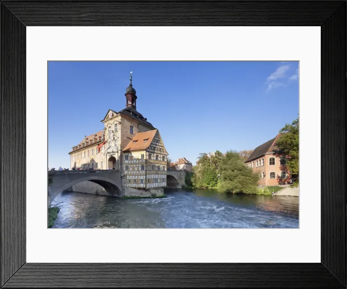 Framed Print : Old Town Hall, UNESCO World Heritage Site, Regnitz River, Bamberg, Franconia, Bavaria, Germany, Europe