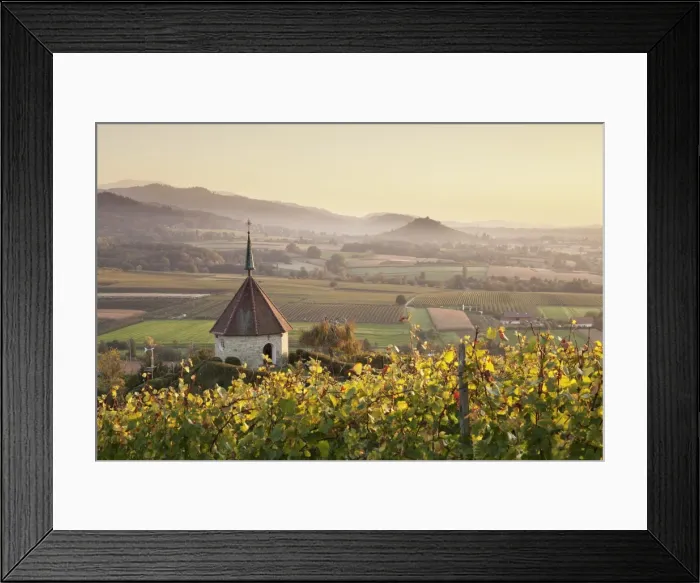 Framed Print : View over Ehrenstetten Oelbergkapelle Chapel to Staufen Castle, Breisgau, Markgraefler Land, Black Forest, Baden Wurttemberg, Germany, Europe Framed Print : View over Ehrenstetten Oelbergkapelle Chapel to Staufen Castle, Breisgau, Markgraefler Land, Black Forest, Baden Wurttemberg, Germany, Europe