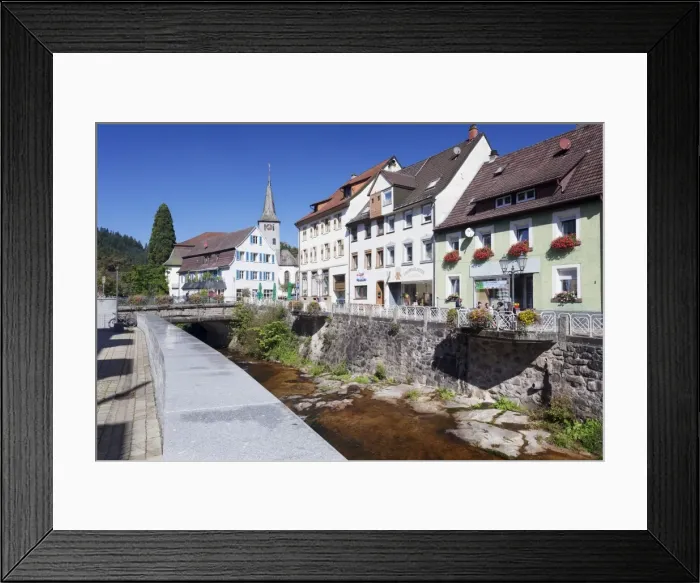 Framed Print : View over Gutach River to Johannes Taeufer Church, Hornberg, Gutachtal Valley, Black Forest, Baden Wurttemberg, Germany, Europe Framed Print : View over Gutach River to Johannes Taeufer Church, Hornberg, Gutachtal Valley, Black Forest, Baden Wurttemberg, Germany, Europe