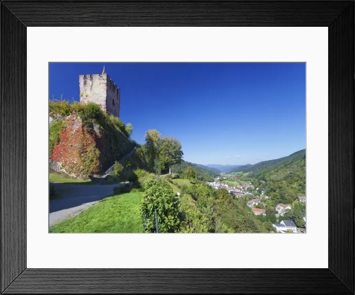 Framed Print : Hornberg Castle and view over Gutachtal Valley, Black Forest, Baden Wurttemberg, Germany, Europe Framed Print : Hornberg Castle and view over Gutachtal Valley, Black Forest, Baden Wurttemberg, Germany, Europe