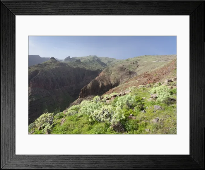 Framed Print : Barranco de Vera Valley, Roque del Sombrero Mountain, near San Sebastian, La Gomera, Canary Islands, Spain, Europe Framed Print : Barranco de Vera Valley, Roque del Sombrero Mountain, near San Sebastian, La Gomera, Canary Islands, Spain, Europe